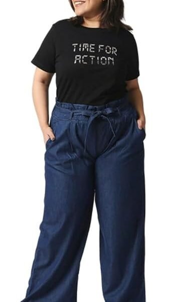 Tripursundari Fashion Navy Blue Woman Poly Cotton Denim Trouser 11800