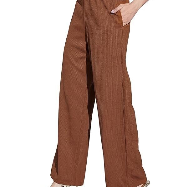 SIRIL Women's Textured Lycra Regular Fit Trouser Pant for Office School Formal Casual Daily Use