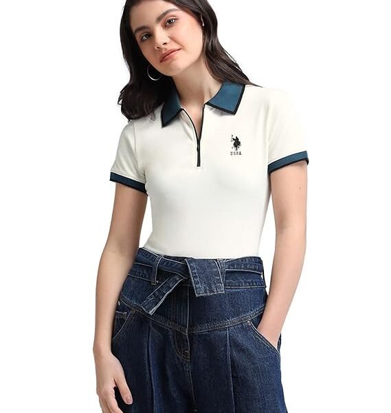 U.S. POLO ASSN. Women's Solid Regular Fit T-Shirt