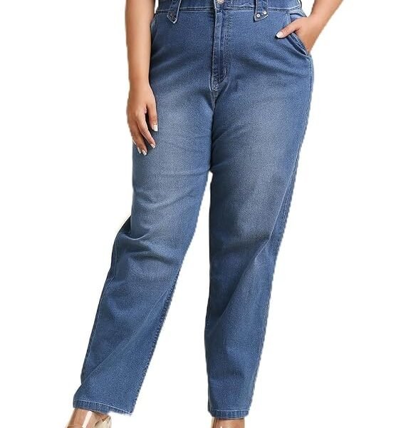 HIGH STAR Women Plus Size Relaxed Fit High-Rise Pure Cotton Joggers