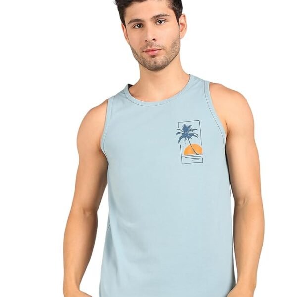 Alan Jones Clothing Men's Cotton Sleeveless Regular Fit T-Shirt