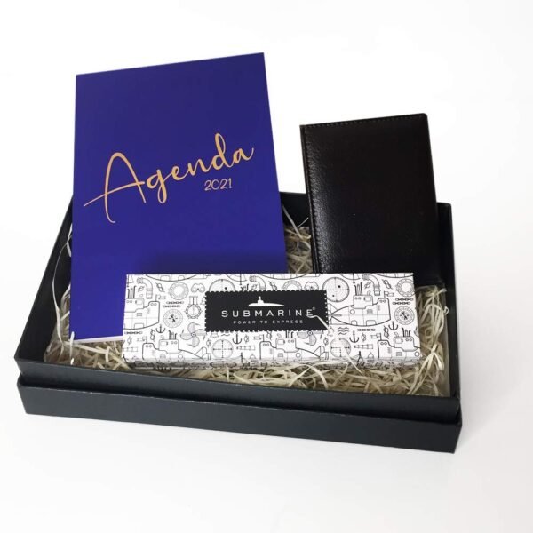 Northland Corporate Gifting Hamper - Pen, Vegan Leather Card Holder, Agendas 2021 Diary in Wooden Gift Box